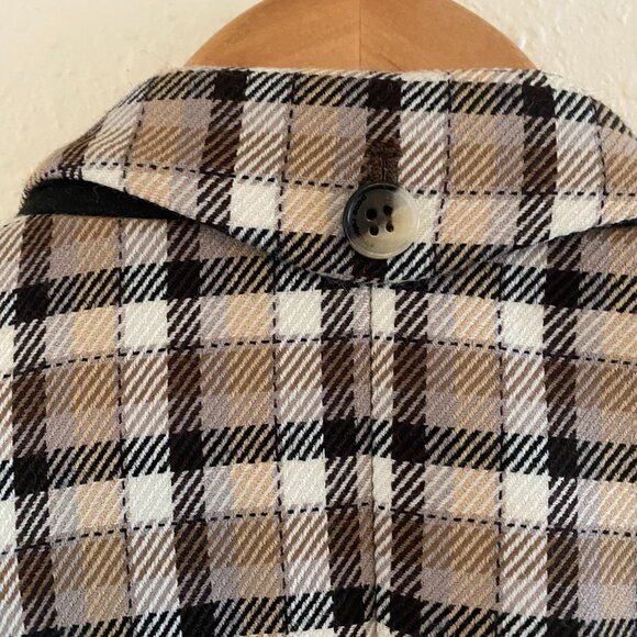 PACO RABANNE Brown Check Blazer jacket Wool, Size 36 or US4 - Picture 10 of 16